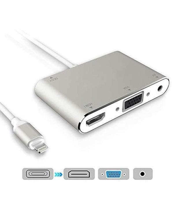 محول HDMI VGA AV صوت فيديو لاجهزة iPhone iPad iPod